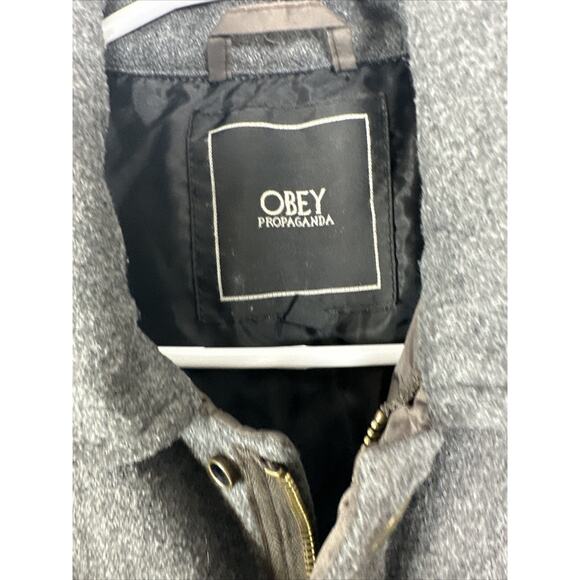 OBEY Propaganda Lightweight Coat Zip Up Button Up No Hood Coat Size Medium - Picture 7 of 9